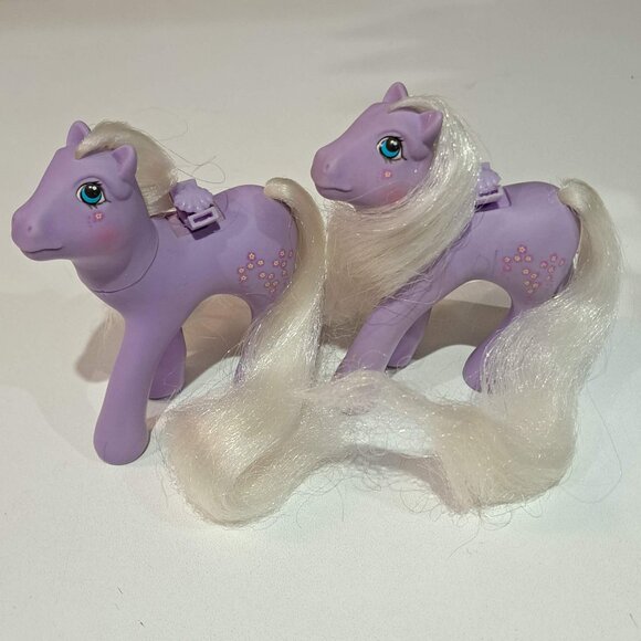 Qty 2 forget me not flutter my little pony toy ponies horse mlp G1 - Picture 1 of 7